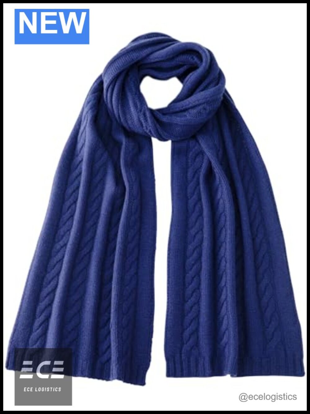 100% Cashmere Scarf Cable Knit Lightweight Warm Winter Wrap Gift